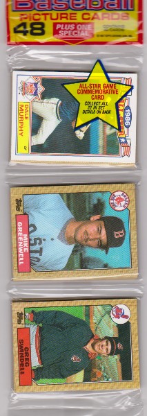 1987 Topps Baseball 49 Card Rack Pack w/ Dale Murphy On Front