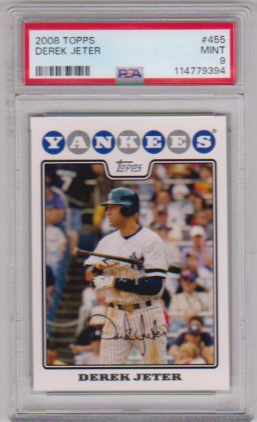 Graded PSA Mint 9 - Derek Jeter 2008 Topps #455 Card