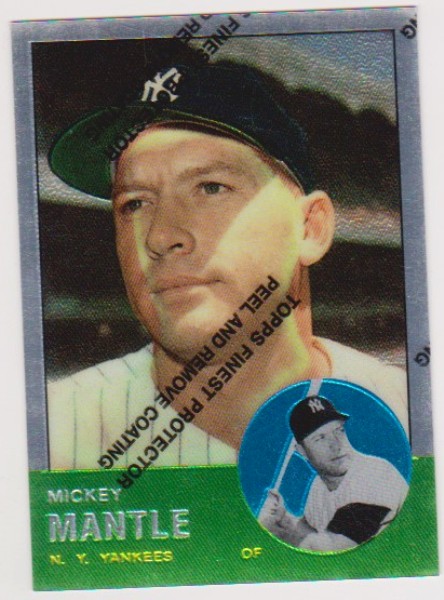 Mickey Mantle 1963 Topps Finest #200 Commemorative Card - 1996 Topps #13 of 19 Insert Card