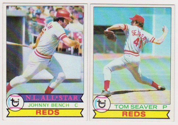 1979 Topps Johnny Bench #200 + Tom Seaver #100 Card Pair - HOF'ers