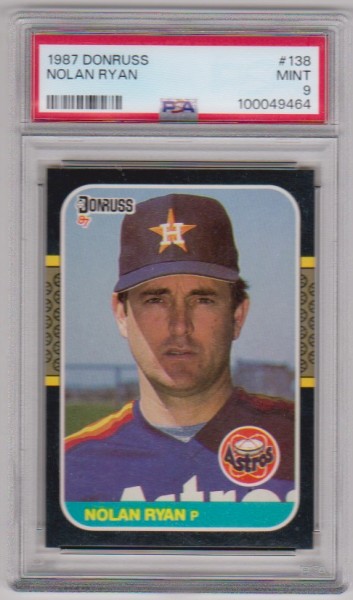 Graded PSA Mint 9 - Nolan Ryan 1987 Donruss #138 Card