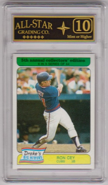 Graded 10 - Ron Cey 1985 Topps Drake's Big Hitters #6 Card