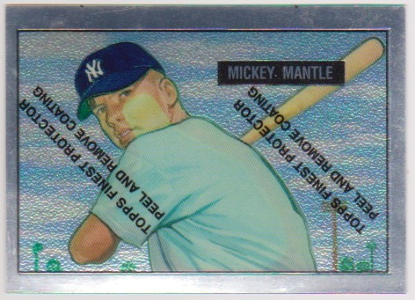 Mickey Mantle 1951 Bowman #253 Commemorative Card - 1996 Topps Finest #1 of 19 Insert Card