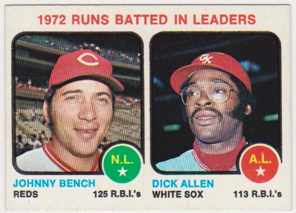 1973 Topps Johnny Bench + Dick Allen #63 Card 