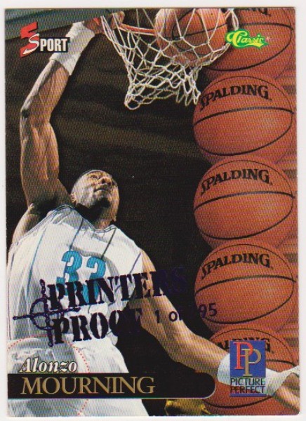 1 Of Only 795 Produced - Alonzo Mourning 1995 Classic 5-Sport Printers Proof #200 Card 