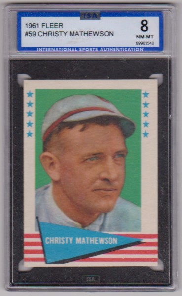 Graded ISA NM-MT 8 - Christy Mathewson 1961 Fleer #59 Card