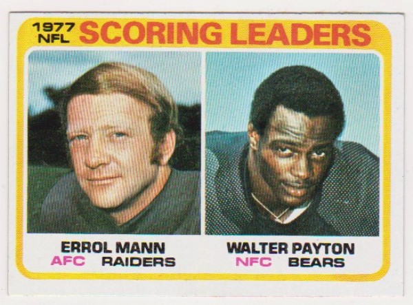 1978 Topps Walter Payton + Errol Mann #334 Card