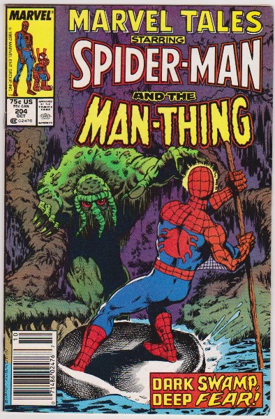 1987 Marvel Tales Starring Spider-Man And The Man-Thing #204 Issue - Marvel Comics