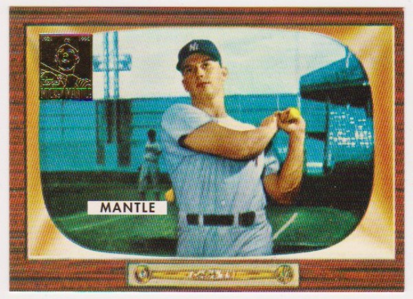 Mickey Mantle 1955 Bowman #202 Commemorative Card - 1996 Topps #5 of 19 Insert Card