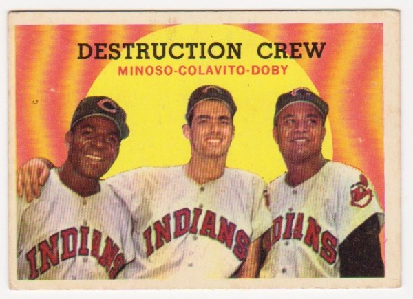 1959 Topps Minnie Minoso/Rocky Colavito/Larry Doby #166 Card
