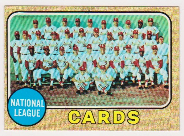 1968 Topps St. Louis Cardinals #497 Team Card w/ Lou Brock + More