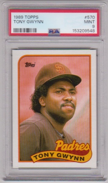 Graded PSA Mint 9 - Tony Gwynn 1989 Topps #570 Card