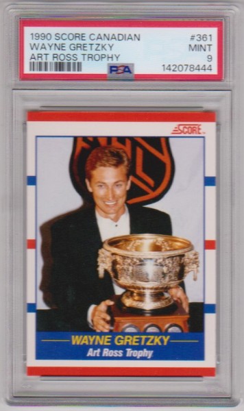 Graded PSA Mint 9 - Wayne Gretzky 1990 Score Canadian #361 Card