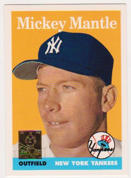 Mickey Mantle 1958 Topps #150 Commemorative Card - 1996 Topps #8 of 19 Insert Card