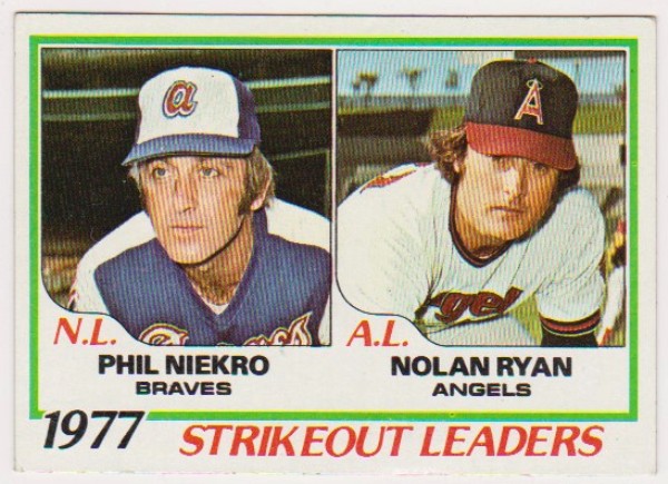1978 Topps Nolan Ryan/Phil Niekro #206 Card - HOF'ers