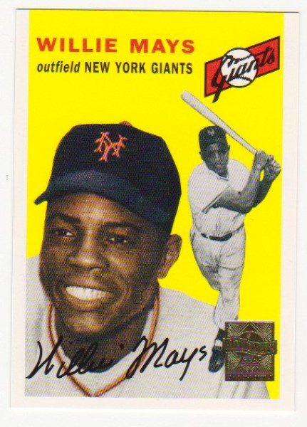 Willie Mays 1954 Topps #90 Commemorative Card - 1997 Topps #5 Insert Card