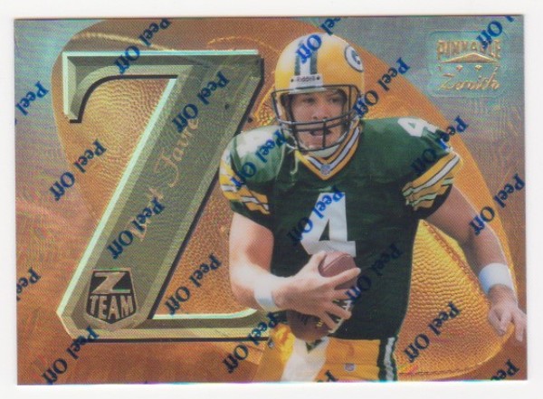 Brett Favre 1997 Zenith Z-Team Mirror Gold #ZT11 Promo Card