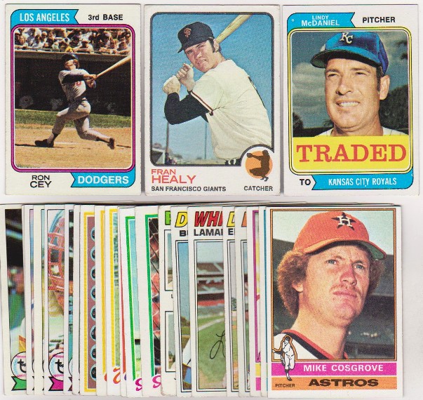 25 Different 1970's Topps Baseball Cards (1973-1979) w/ Ron Cey + More