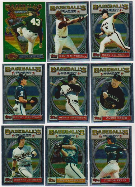 9 Different 1993 Topps Finest Cards w/ Dennis Eckersley + More