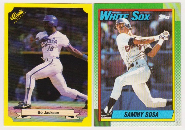 Rookies - Bo Jackson 1987 Classic + Sammy Sosa 1990 Topps Rookie Pair