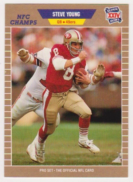ERROR - Steve Young 1989 Pro Set WRONG BACK Super Bowl XXIV Card
