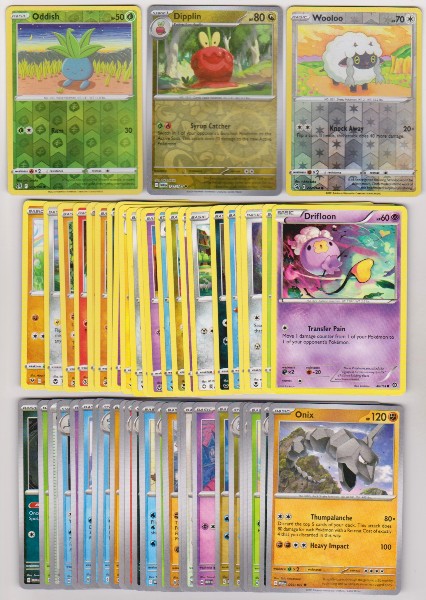 50 Different Pokemon Trading Cards w/ 3 REVERSE HOLOS + More