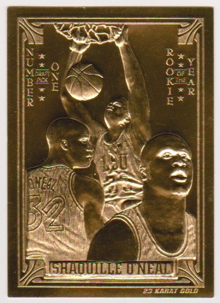 23 kt Gold - Shaquille O'Neal 1994 Classic Gold Card (1/24,900)