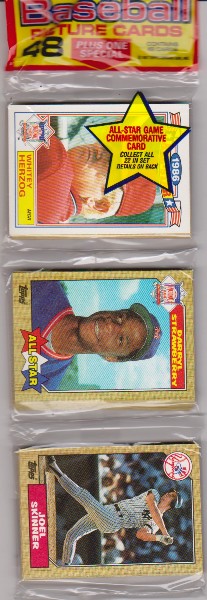 1987 Topps Baseball 49 Card Rack Pack w/ Whitey Herzog On Front