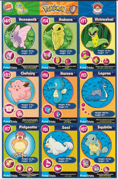1999 Pokemon Master Trainer Collector Set Uncut 9 Card Uncut #15 Sheet