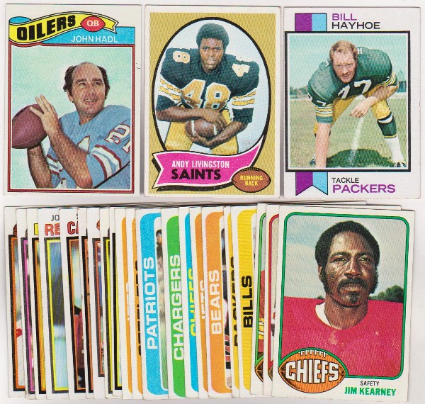 24 Different 1970's Topps Football Cards (1970-1979) w/ John Hadl + More