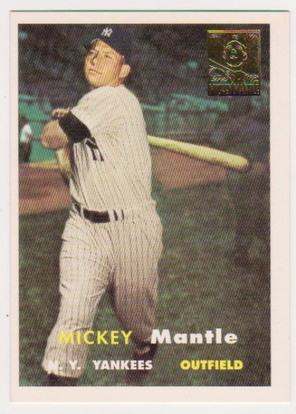 Mickey Mantle 1957 Topps #95 Commemorative Card - 1996 Topps #7 of 19 Insert Card