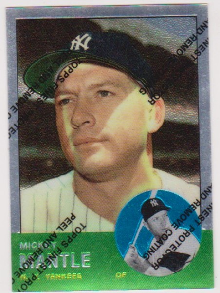 Mickey Mantle 1963 Topps Finest #200 Commemorative Card - 1996 Topps #13 of 19 Insert Card