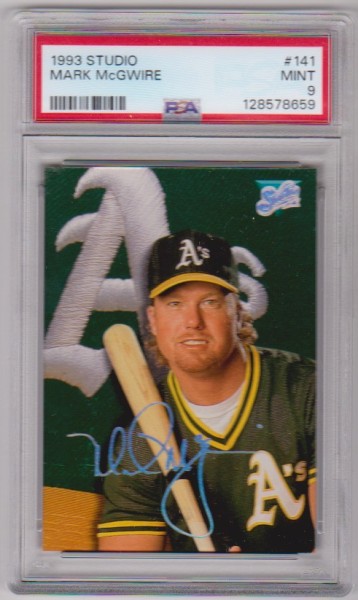 Graded PSA Mint 9 - Mark McGwire 1993 Studio #141 Card