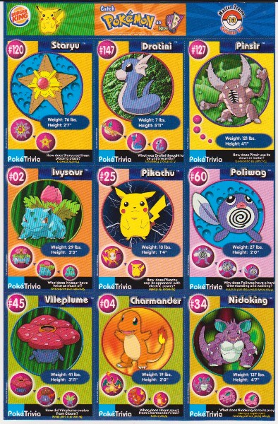 1999 Pokemon Master Trainer Collector Set Uncut 9 Card Uncut #13 Sheet w/ Pikachu + More