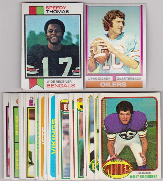 24 Different 1970's Topps Football Cards (1973-1979) w/ Speedy Thomas + More