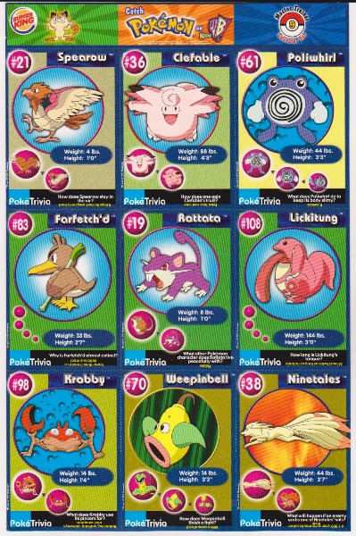 1999 Pokemon Master Trainer Collector Set Uncut 9 Card Sheet #9 w/ Poliwhirl + More