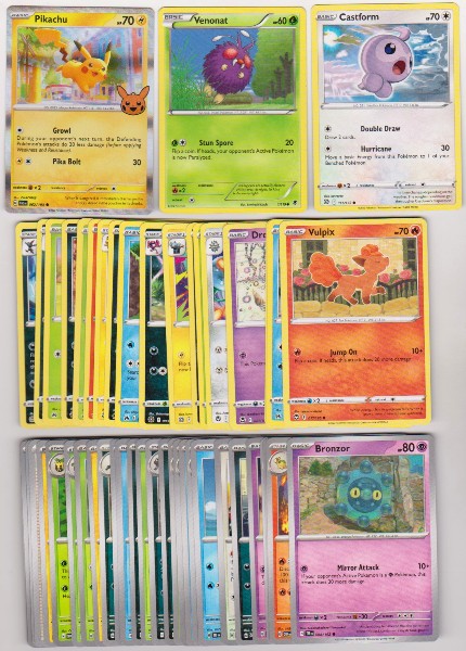 50 Different Pokemon Trading Cards w/ Pikachu HOLO + More