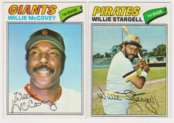 1977 Topps Willie McCovey #547 + Willie Stargell #460 Card Pair