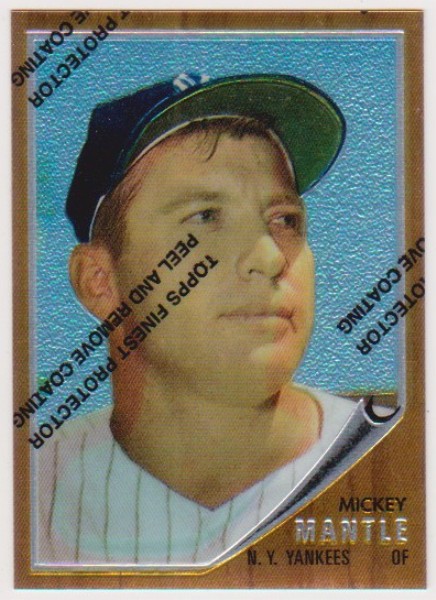 Mickey Mantle 1962 Topps Finest #200 Commemorative Card - 1996 Topps #12 of 19 Insert Card