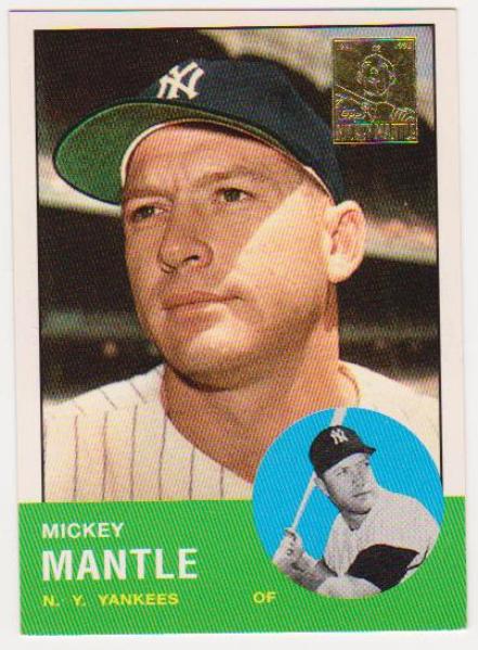 Mickey Mantle 1963 Topps #200 Commemorative Card - 1996 Topps #13 of 19 Insert Card