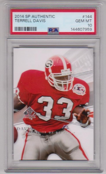 Graded PSA Gem Mint 10 - Terrell Davis 2014 SP Authentic #144 Card