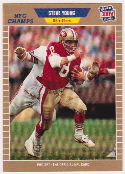 ERROR - Steve Young 1989 Pro Set WRONG BACK Super Bowl XXIV Card