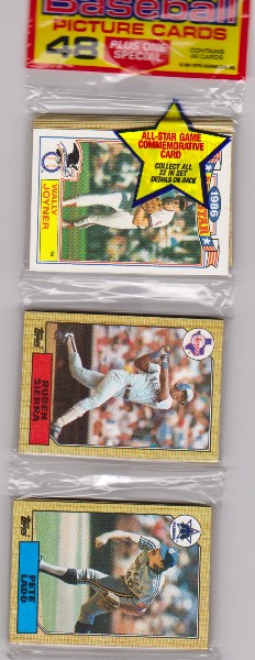 1987 Topps Baseball 49 Card Rack Pack w/ Wally Joyner On Front