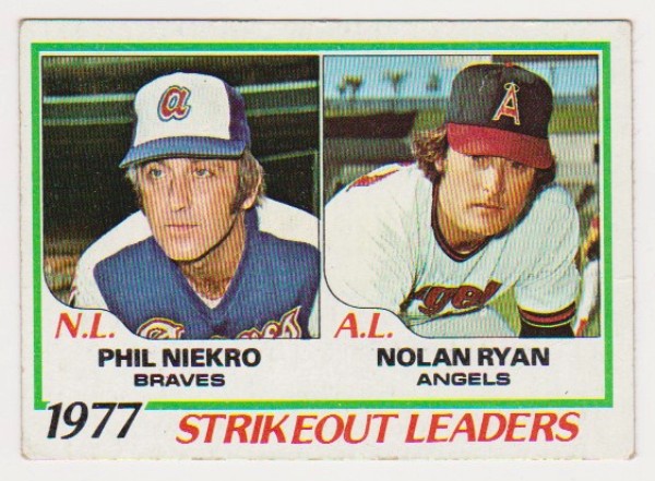 1978 Topps Nolan Ryan/Phil Niekro #206 Card - HOF'ers