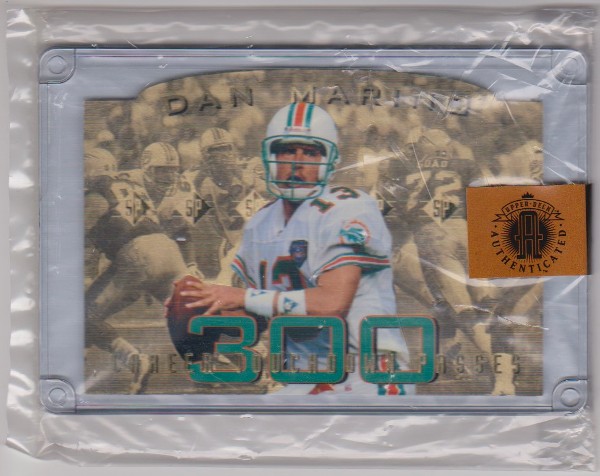 1994 Upper Deck Authenticated Dan Marino 300 Touchdown Passes 3.5x5 C-Card