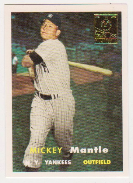 Mickey Mantle 1957 Topps #95 Commemorative Card - 1996 Topps #7 of 19 Insert Card