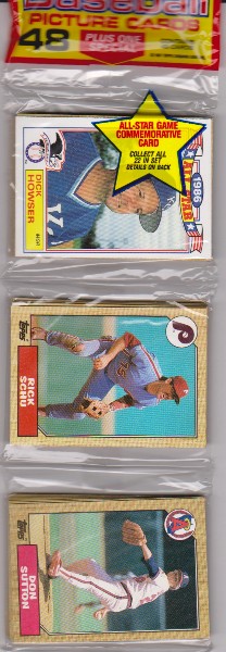 1987 Topps Baseball 49 Card Rack Pack w/ Don Sutton On Front