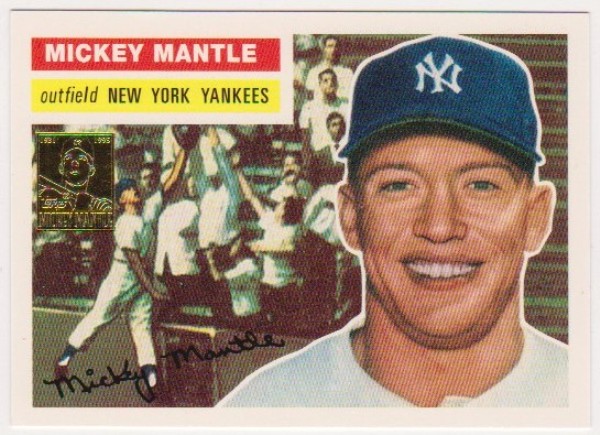 Mickey Mantle 1956 Topps #135 Commemorative Card - 1996 Topps #6 of 19 Insert Card