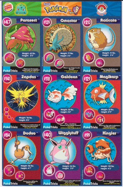 1999 Pokemon Master Trainer Collector Set 9 Card Uncut Sheet #6