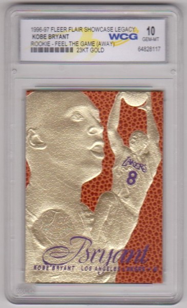 Rookie Graded Gem Mint 10 - Kobe Bryant 1996-97 Flair Showcase Legacy 23 Kt Gold Card